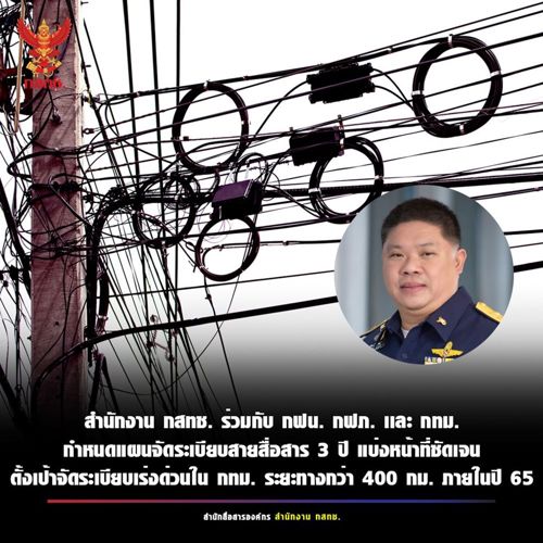กำหนดแผนบูรณาการการจัดระเบียบสายสื่อสารทั่วประเทศ ซึ่งเป็นการดำเนินการตามมติคณะรัฐมนตรีเมื่อวันที่ 23 พ.ย. 2564