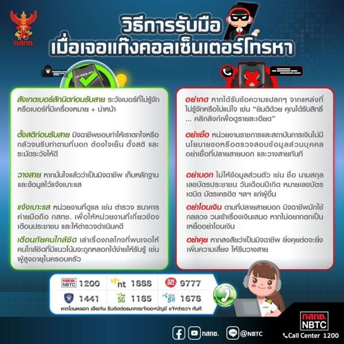 สำนักงาน กสทช. ทำงานร่วมกับหลายหน่วยงาน เพื่อป้องกันและหาแนวทางแก้ไขปัญหามิจฉาชีพหลอกลวง และทำการแจ้งเตือนประชาชนเพื่อให้รู้เท่าทัน ไม่ให้ตกเป็นเหยื่อ